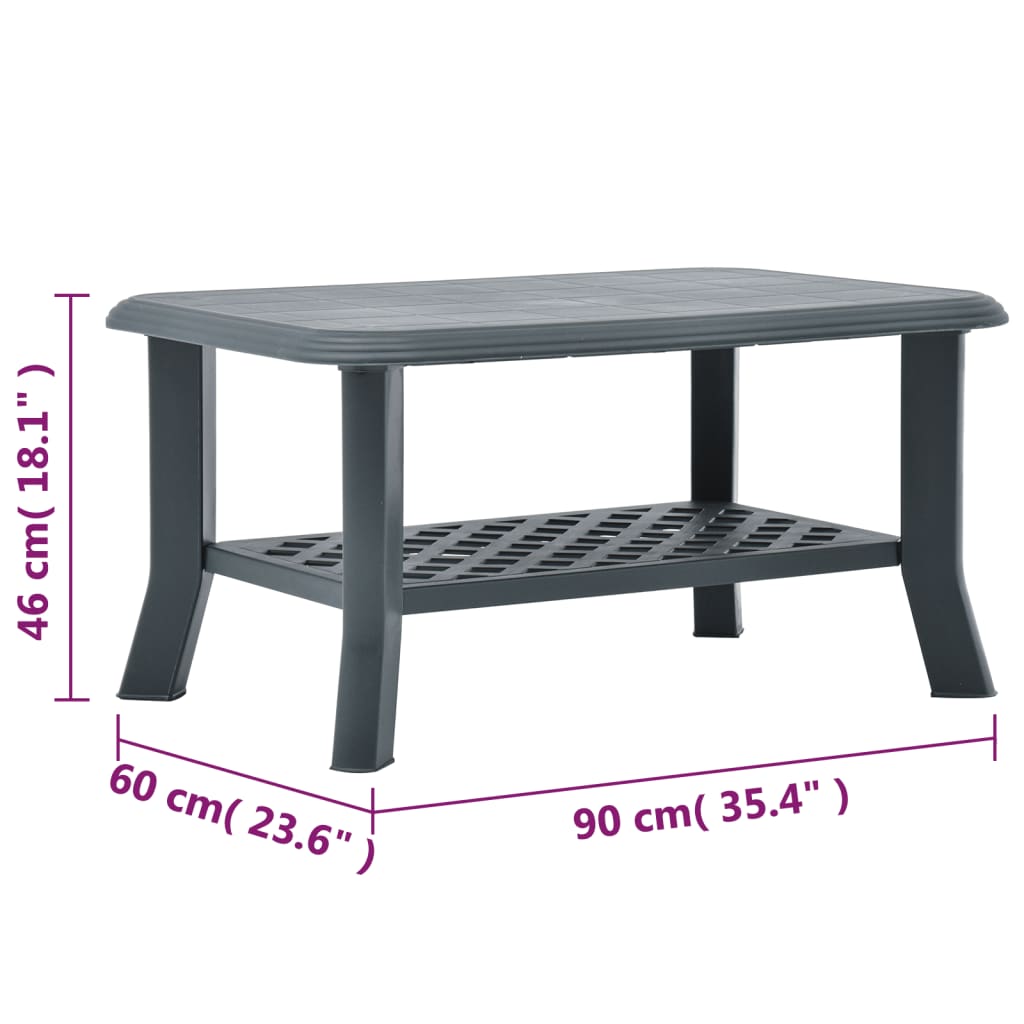 Tavolino da Salotto Verde 90x60x46 cm in Plastica | homemem39
