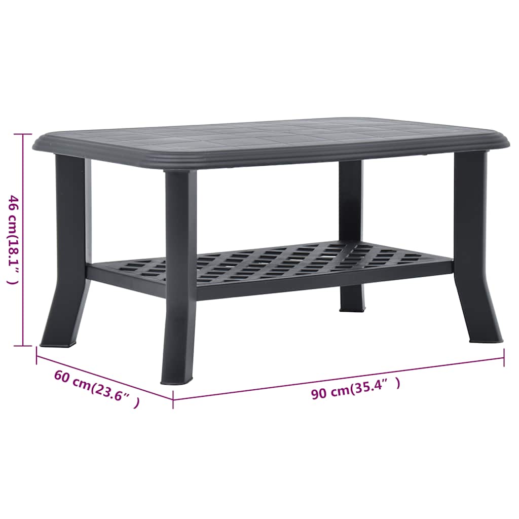 Tavolino da Salotto Antracite 90x60x46 cm in Plastica | homemem39