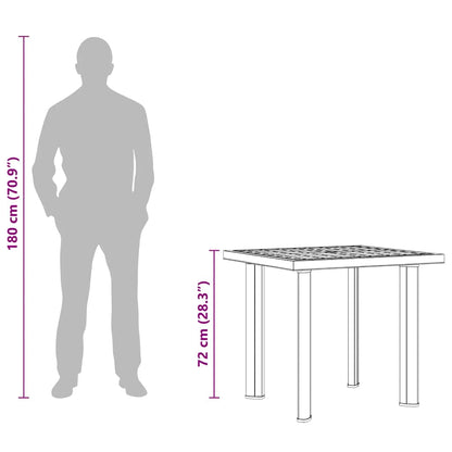 White Garden Table 78x75x72 cm in Plastic