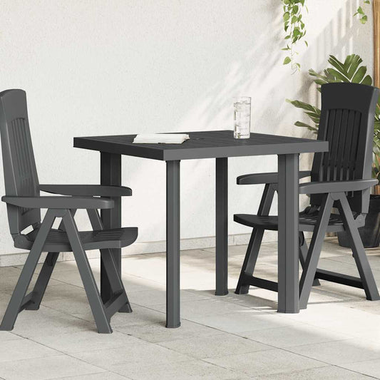 Anthracite Garden Table 80x75x72 cm in Plastic