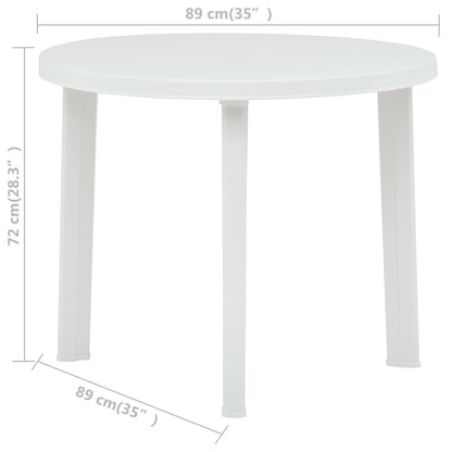 Tavolo da Giardino Bianco 89 cm in Plastica - homemem39