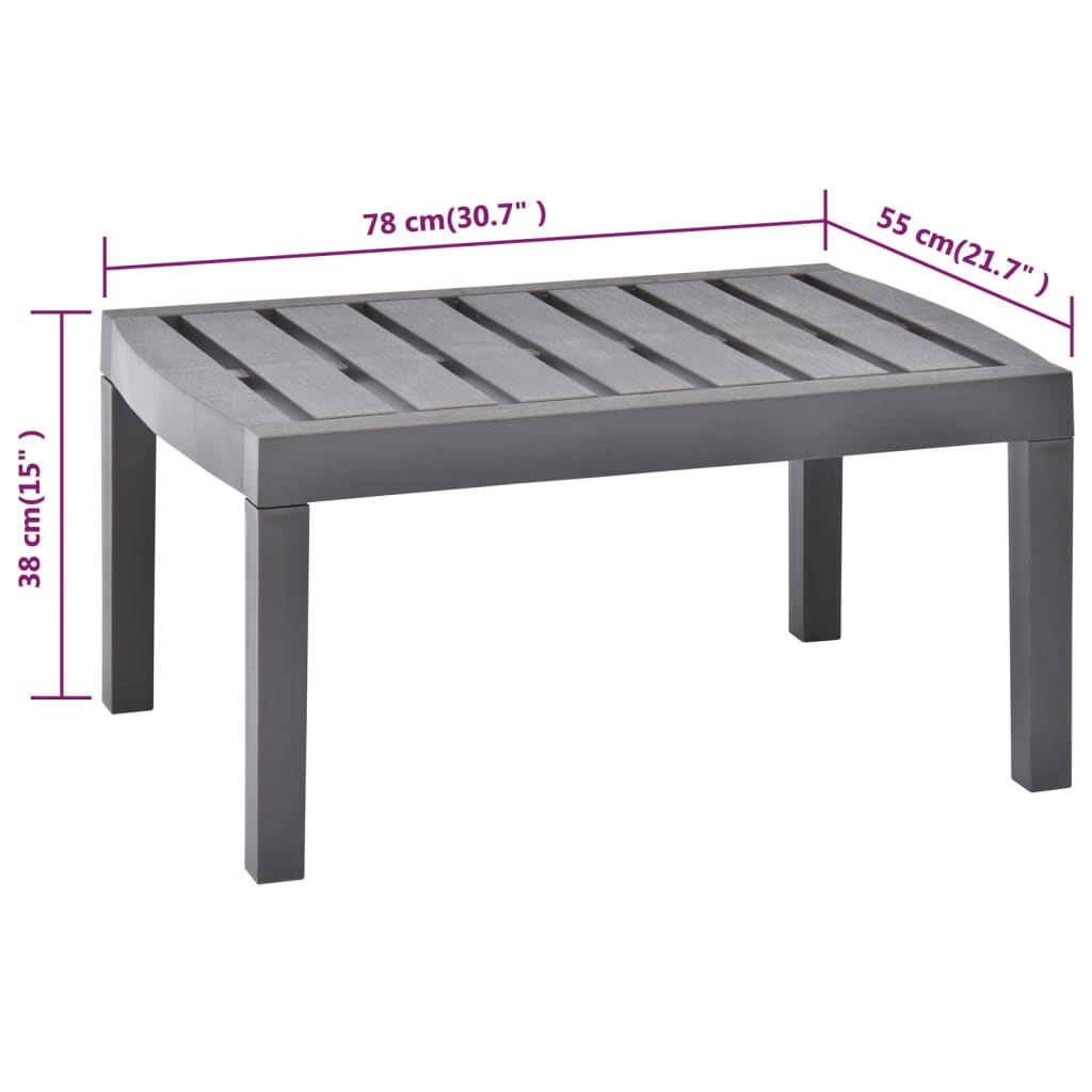 Tavolo da Giardino Moca 78x55x38 cm in Plastica - homemem39