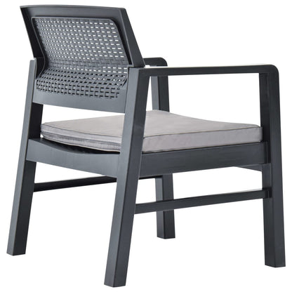 Set Salotto da Giardino 3 pz in Plastica Antracite | homemem39