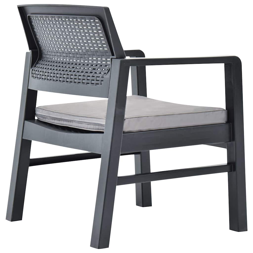 Set Salotto da Giardino 3 pz in Plastica