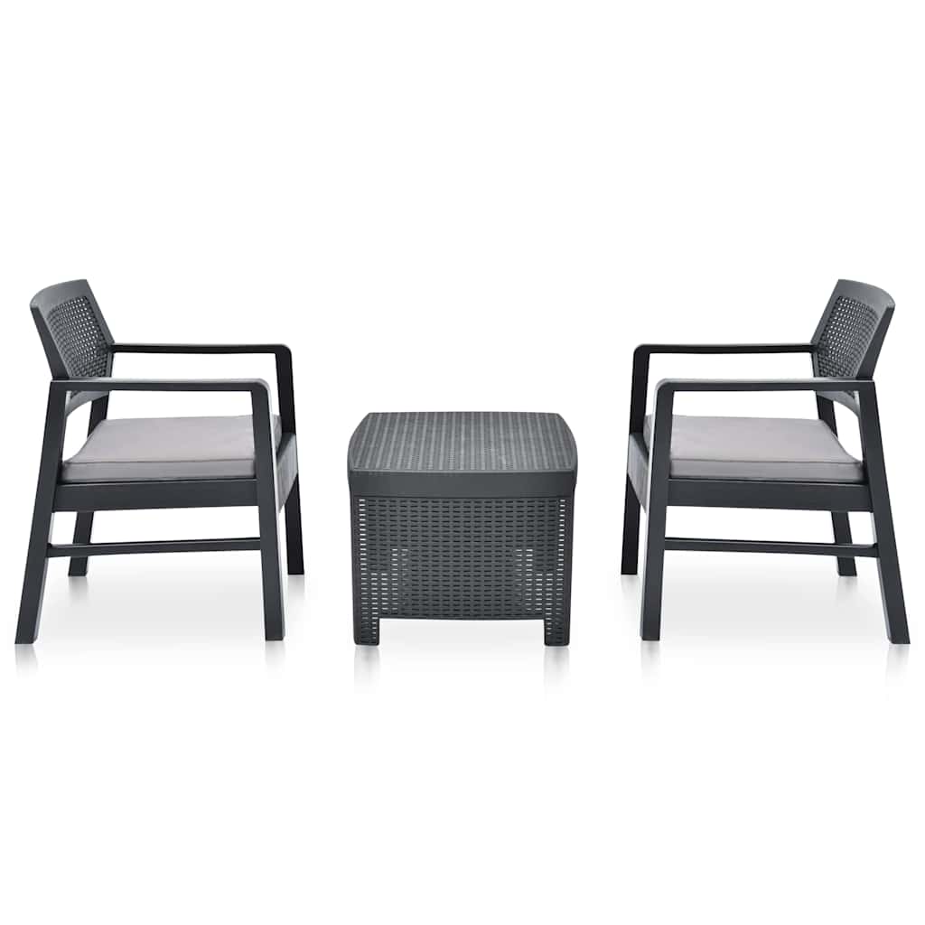 Set Salotto da Giardino 3 pz in Plastica