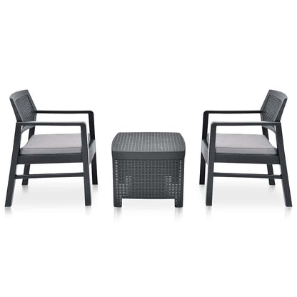 Set Salotto da Giardino 3 pz in Plastica