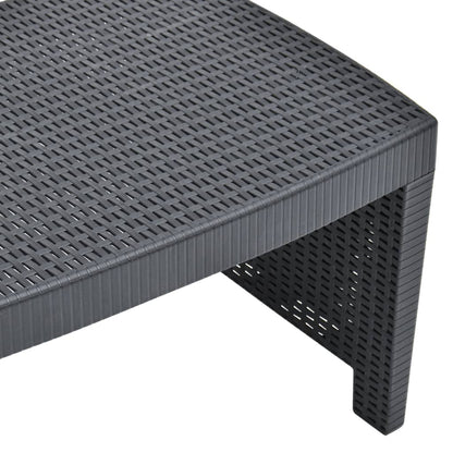 Set Salotto da Giardino 3 pz in Plastica Antracite | homemem39
