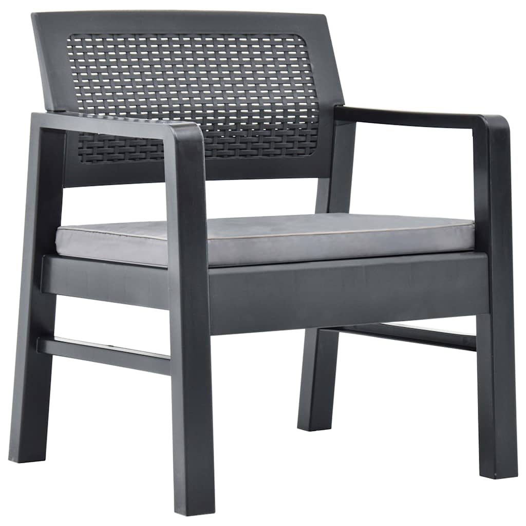 Set Salotto da Giardino 3 pz in Plastica
