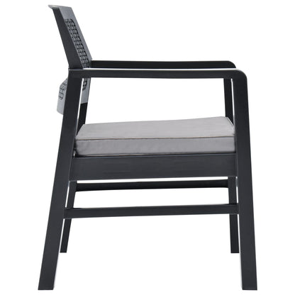 Set Salotto da Giardino 3 pz in Plastica Antracite | homemem39