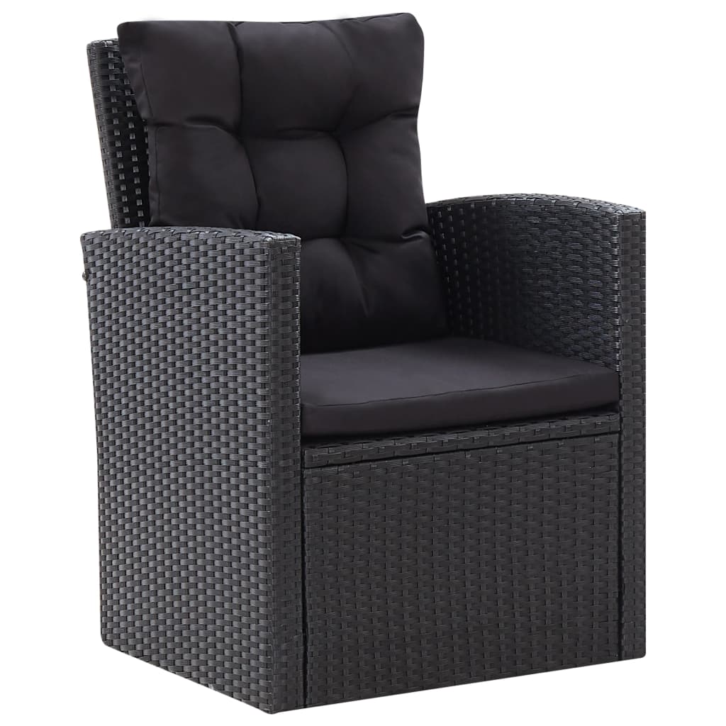 Set Divani da Giardino 6 pz con Cuscini in Polyrattan Nero | homemem39