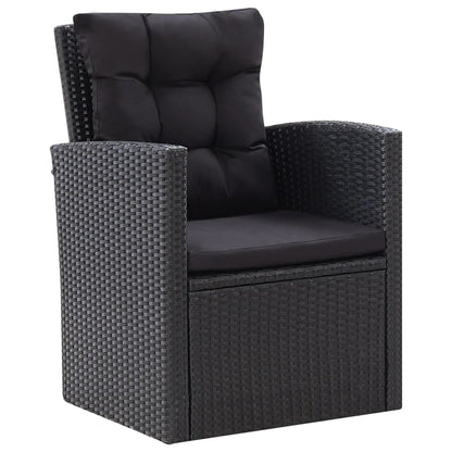 Set Divani da Giardino 6 pz con Cuscini in Polyrattan Nero | homemem39
