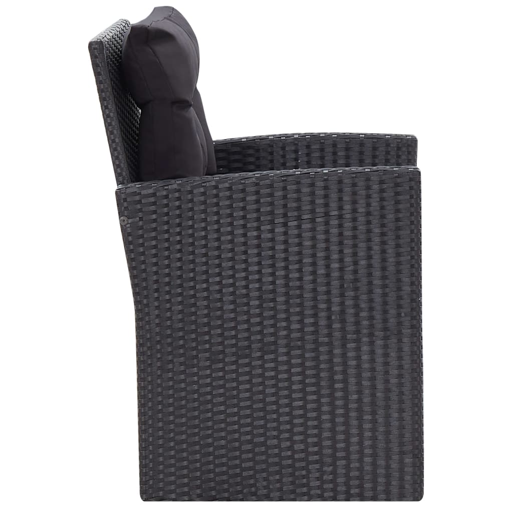 Set Divani da Giardino 6 pz con Cuscini in Polyrattan Nero | homemem39