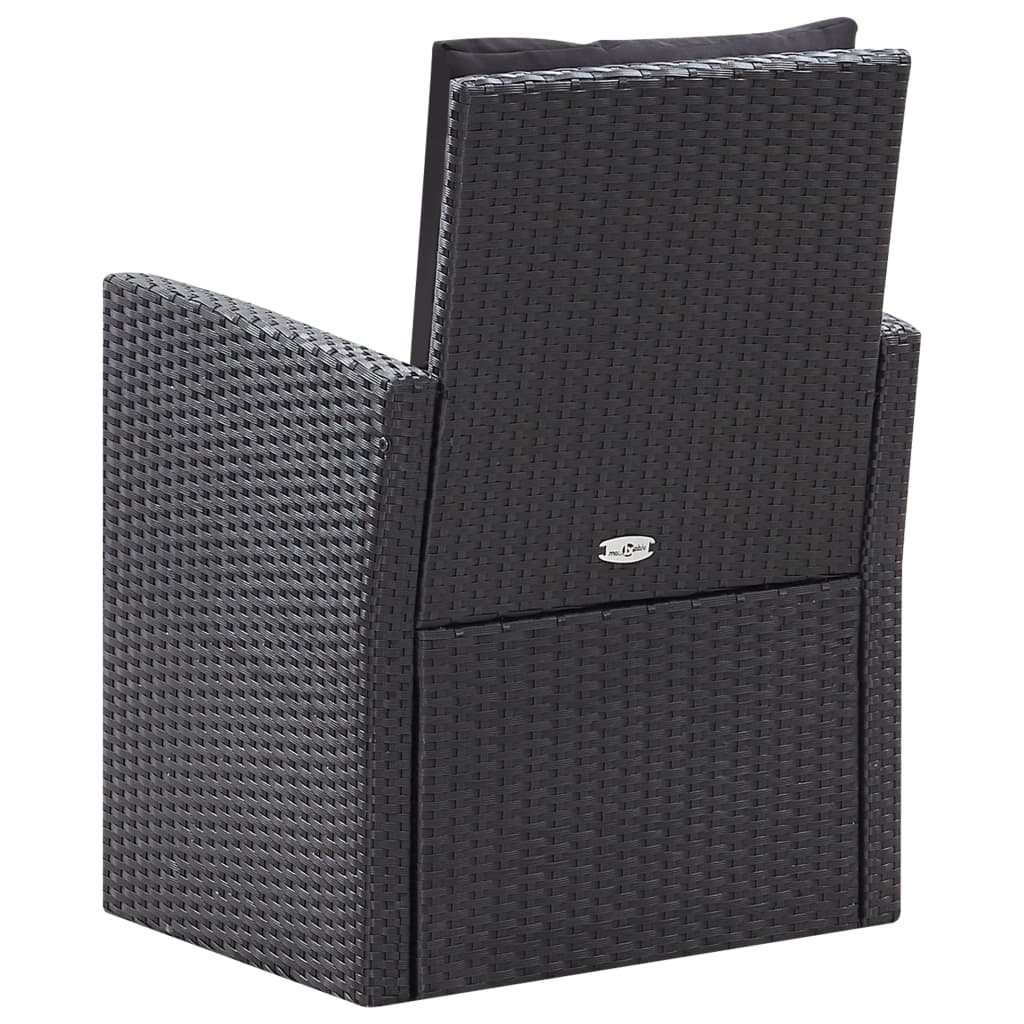 Set Divani da Giardino 6 pz con Cuscini in Polyrattan Nero | homemem39