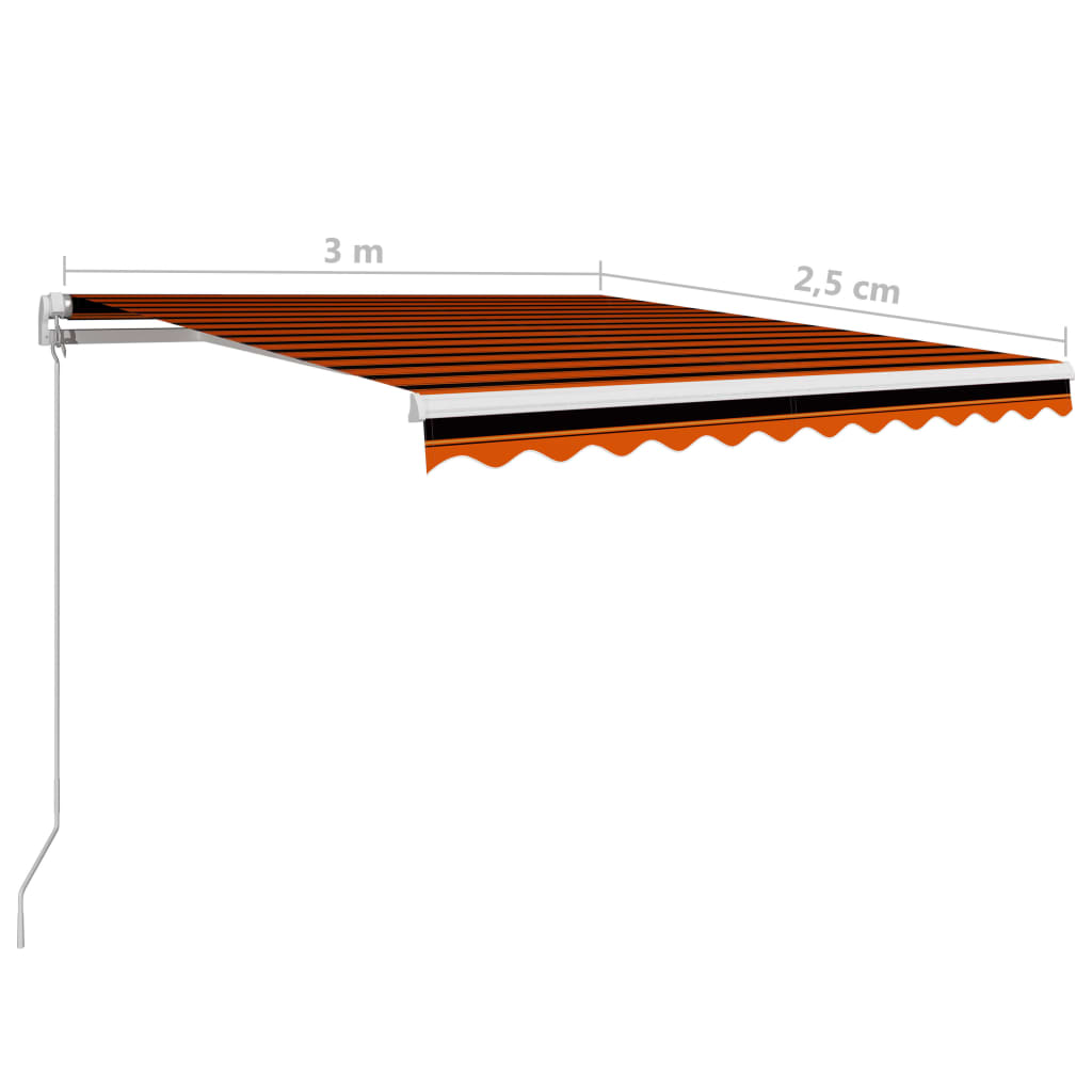 Tenda da Sole Retrattile Manuale 300x250 cm Arancione e Marrone - homemem39