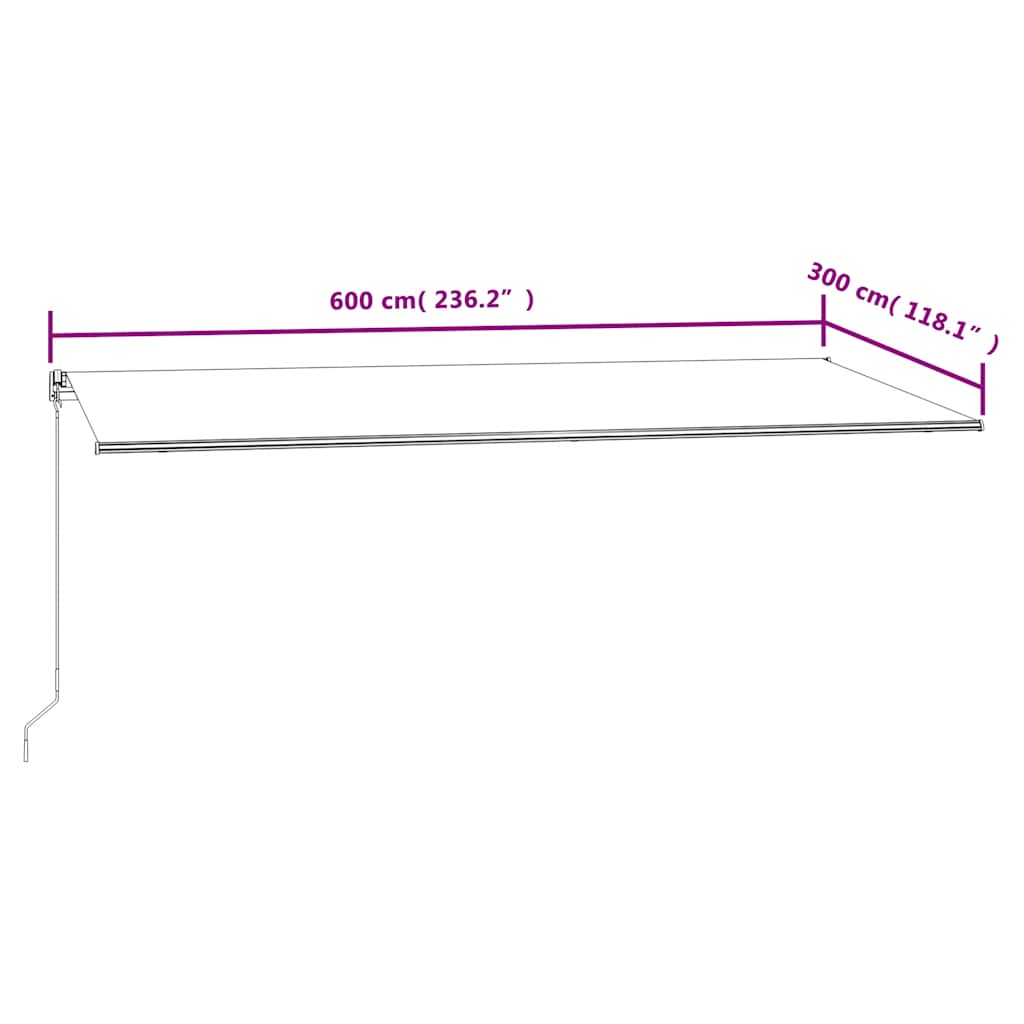 Tenda da Sole Retrattile 600x300 cm Arancione e Marrone