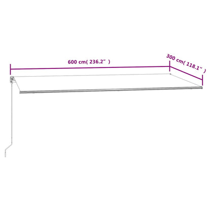 Tenda da Sole Retrattile 600x300 cm Arancione e Marrone