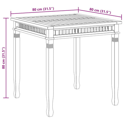 Tavolo da Pranzo per Giardino 80x80x80 cm in Massello di Teak - homemem39