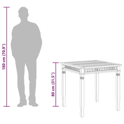Tavolo da Pranzo per Giardino 80x80x80 cm in Massello di Teak
