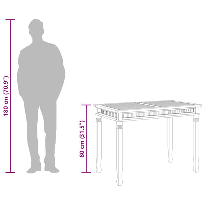 Tavolo da Pranzo per Giardino 110x65x80 cm in Massello di Teak