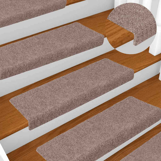 Tappetini per scale autoadesivi 15 pz 65x21x4 cm Crema Bordo rettangolare - homemem39