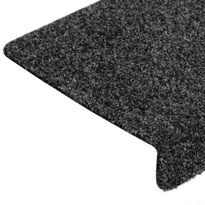 Tappetini per scale autoadesivi 15 pz 65x21x4 cm grigio bordo rettangolare - homemem39