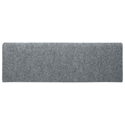 Tappetini per scale autoadesivi 15 pz 65x21x4 cm Grigio chiaro bordo rettangolare - homemem39