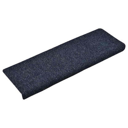Tappetini per scale autoadesivi 15 pz 65x21x4 cm blu bordo rettangolare - homemem39