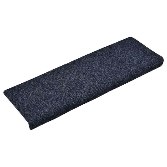 Tappetini per scale autoadesivi 15 pz 65x21x4 cm blu bordo rettangolare - homemem39