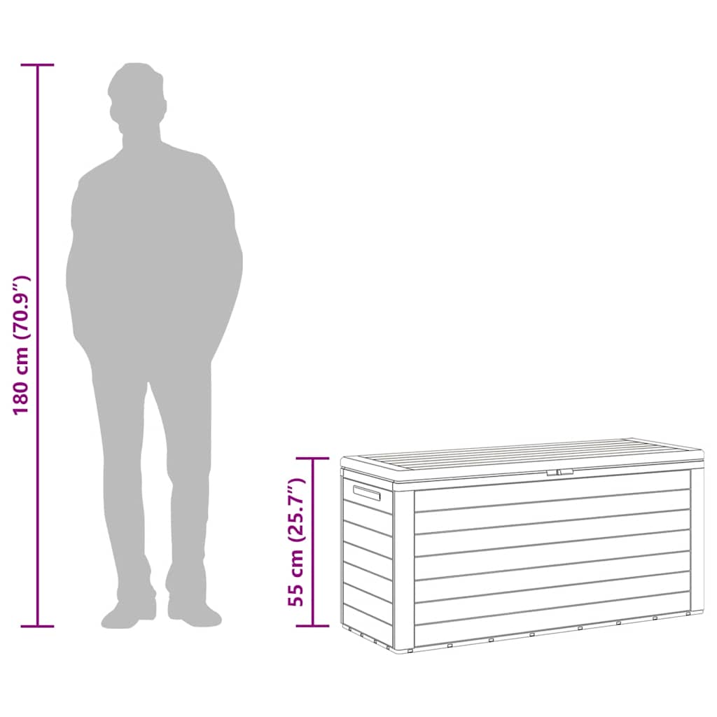 Baule da Giardino Antracite 116x44x55 cm