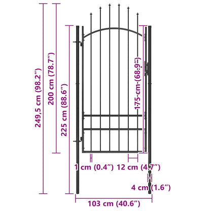 Cancello da Giardino Woerden in Acciaio 1x2 m Nero | homemem39