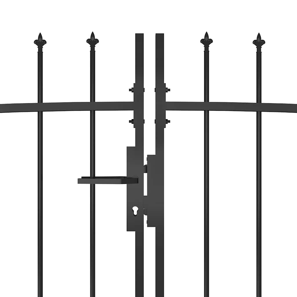 Cancello per recinzione da giardino Woerden con punta a lancia 5x1 m Nero | homemem39