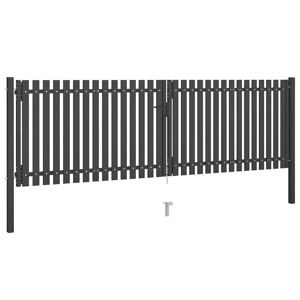 Cancello per Recinzione da Giardino in Acciaio 400x100 cm Antracite | homemem39