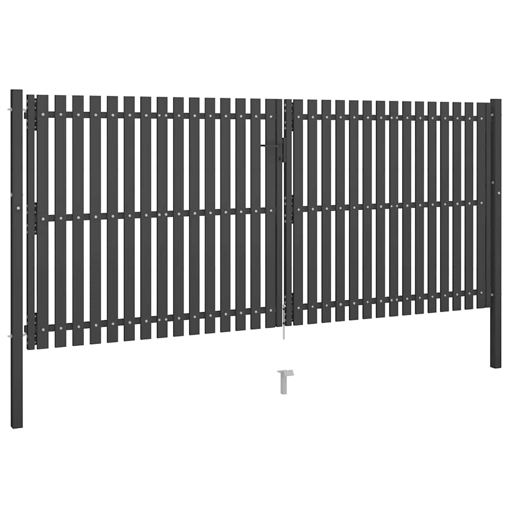 Cancello per Recinzione da Giardino in Acciaio 400x150 cm Antracite | homemem39