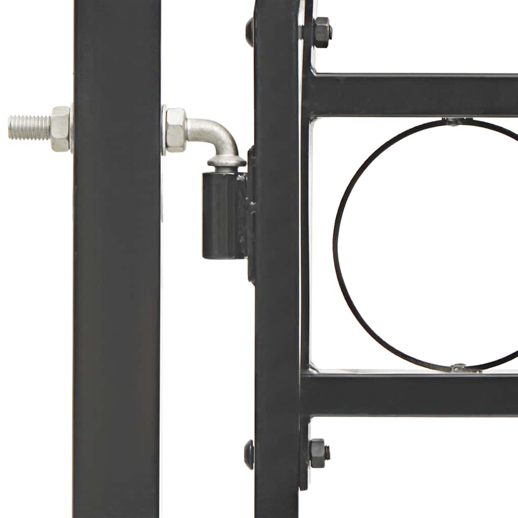 Cancello per recinzione ASSEN con parte superiore ad arco in acciaio 102x200 cm Nero | homemem39