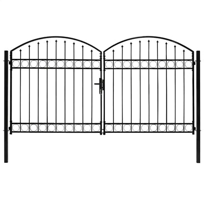 Cancello per recinzione ASSEN a doppia anta con parte superiore ad arco in acciaio 300x175 cm | homemem39