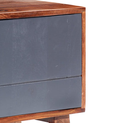 Mobile Porta TV Grigio 140x30x45 cm in Legno Massello - homemem39