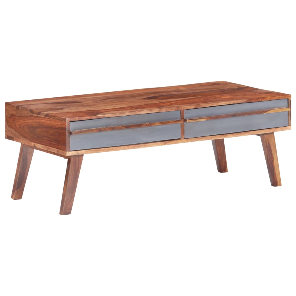 Tavolino da Salotto Grigio 110x50x40 cm Legno Massello