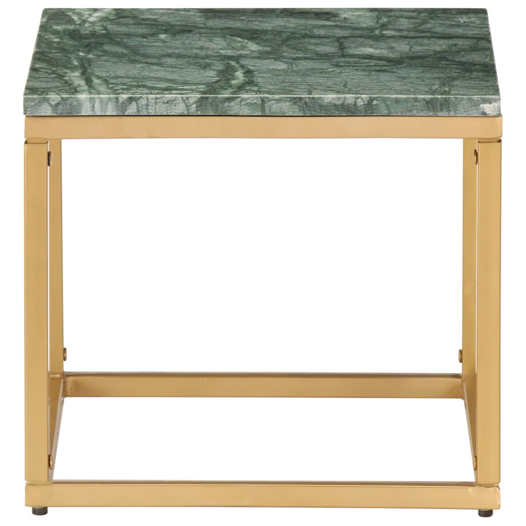 Tavolino da Salotto Verde 40x40x35 cm Pietra Vera Testura Marmo | homemem39