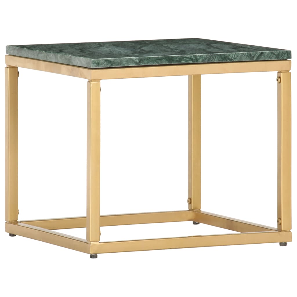 Tavolino da Salotto Verde 40x40x35 cm Pietra Vera Testura Marmo | homemem39