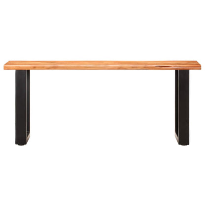 Panca con Bordi Vivi 110 cm in Legno Massello Acacia e Acciaio
