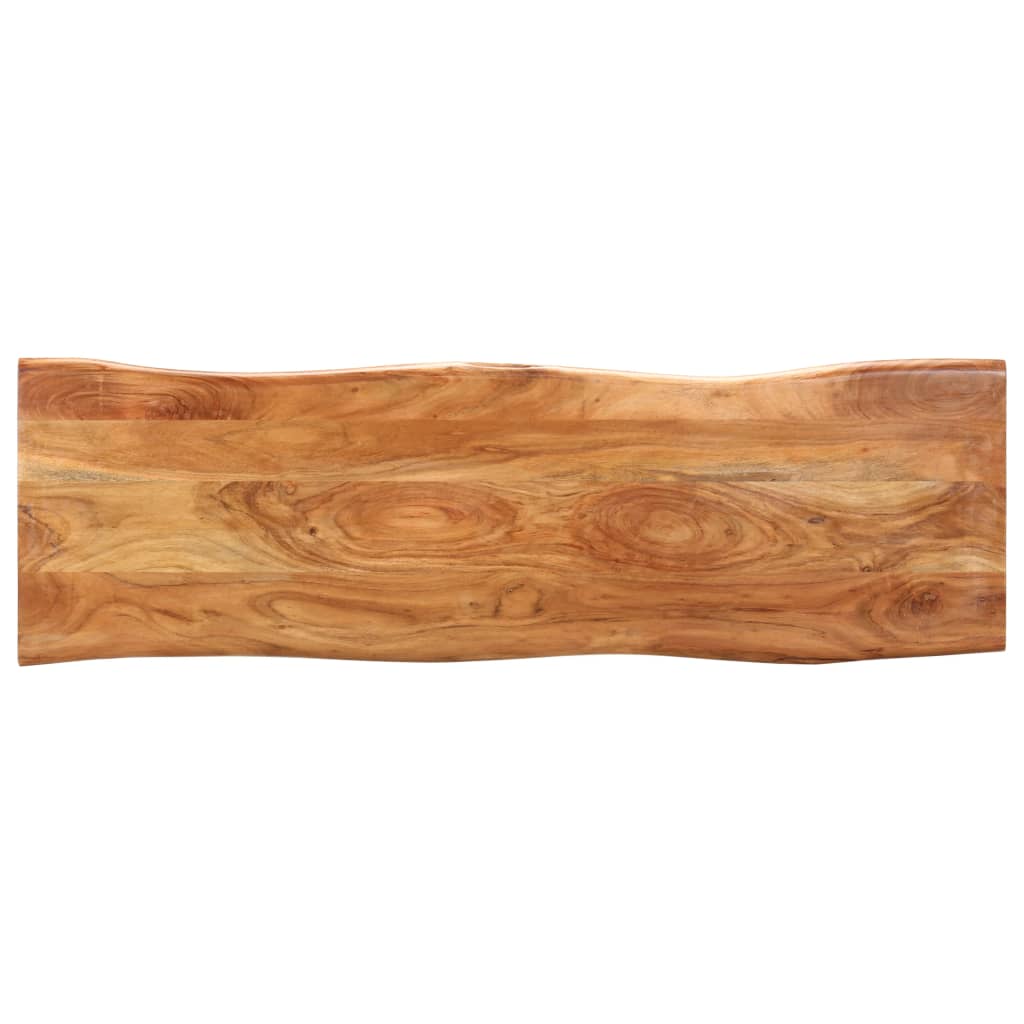 Panca con Bordi Vivi 110 cm in Legno Massello Acacia e Acciaio | homemem39