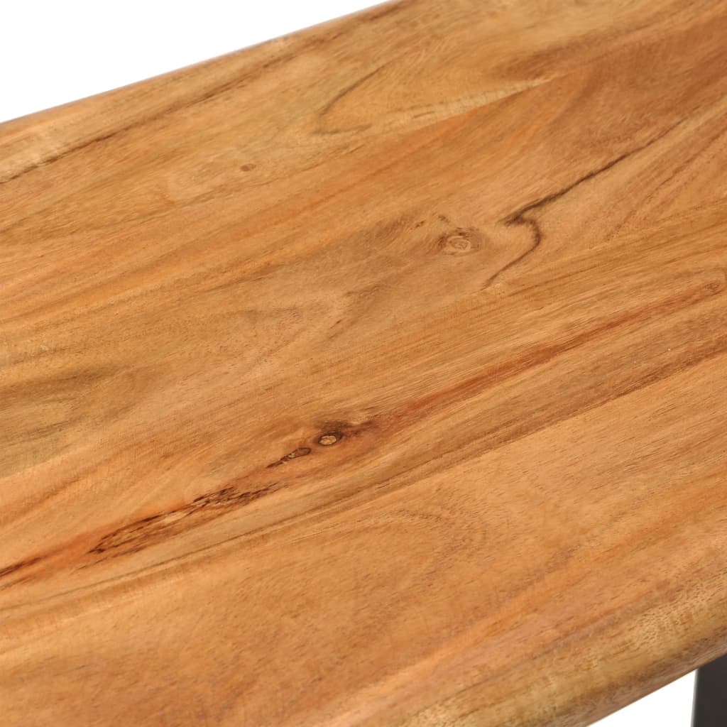 Panca con Bordi Vivi 110 cm in Legno Massello Acacia e Acciaio - homemem39