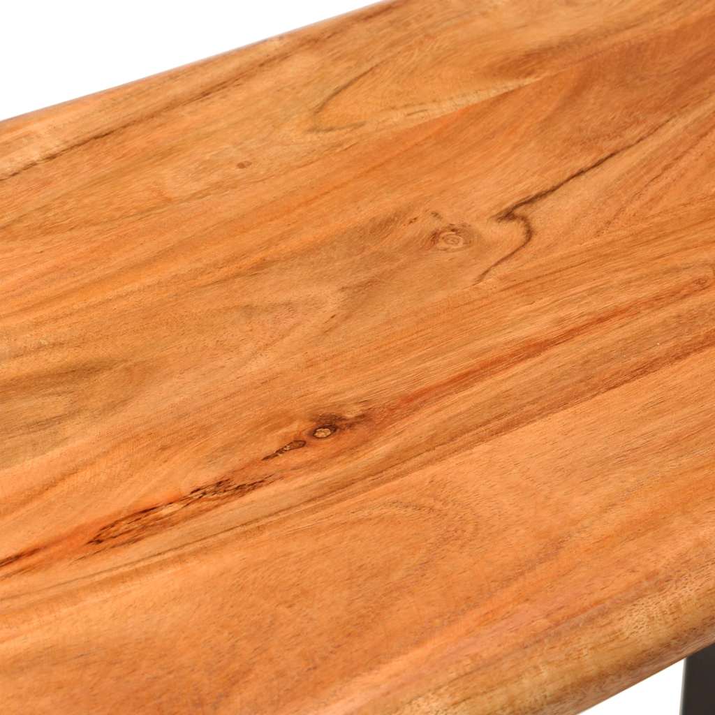 Panca con Bordi Vivi 110 cm in Legno Massello Acacia e Acciaio