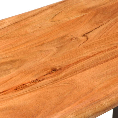 Panca con Bordi Vivi 110 cm in Legno Massello Acacia e Acciaio