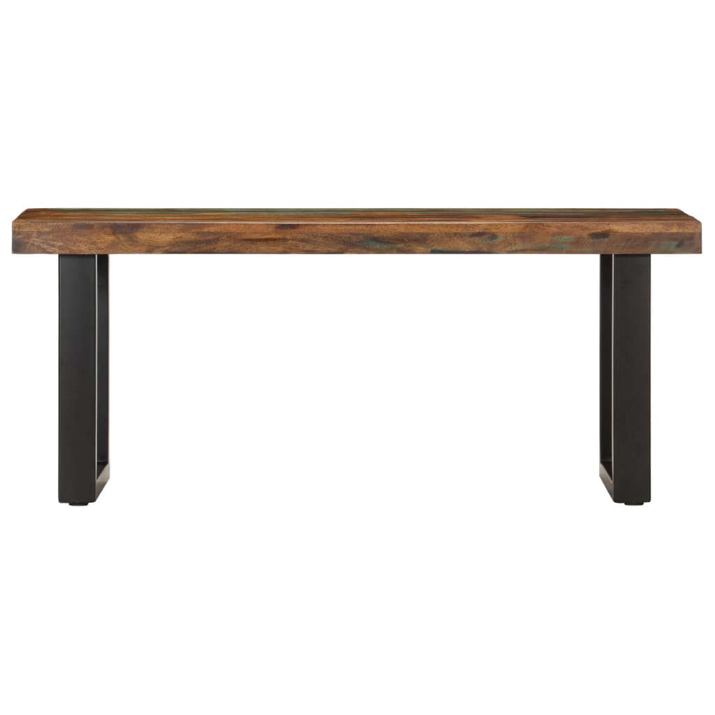 Panca 110 cm in Legno Massello di Recupero e Acciaio | homemem39