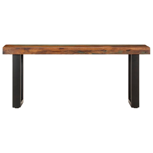 Panca 110 cm in Legno Massello di Recupero e Acciaio | homemem39