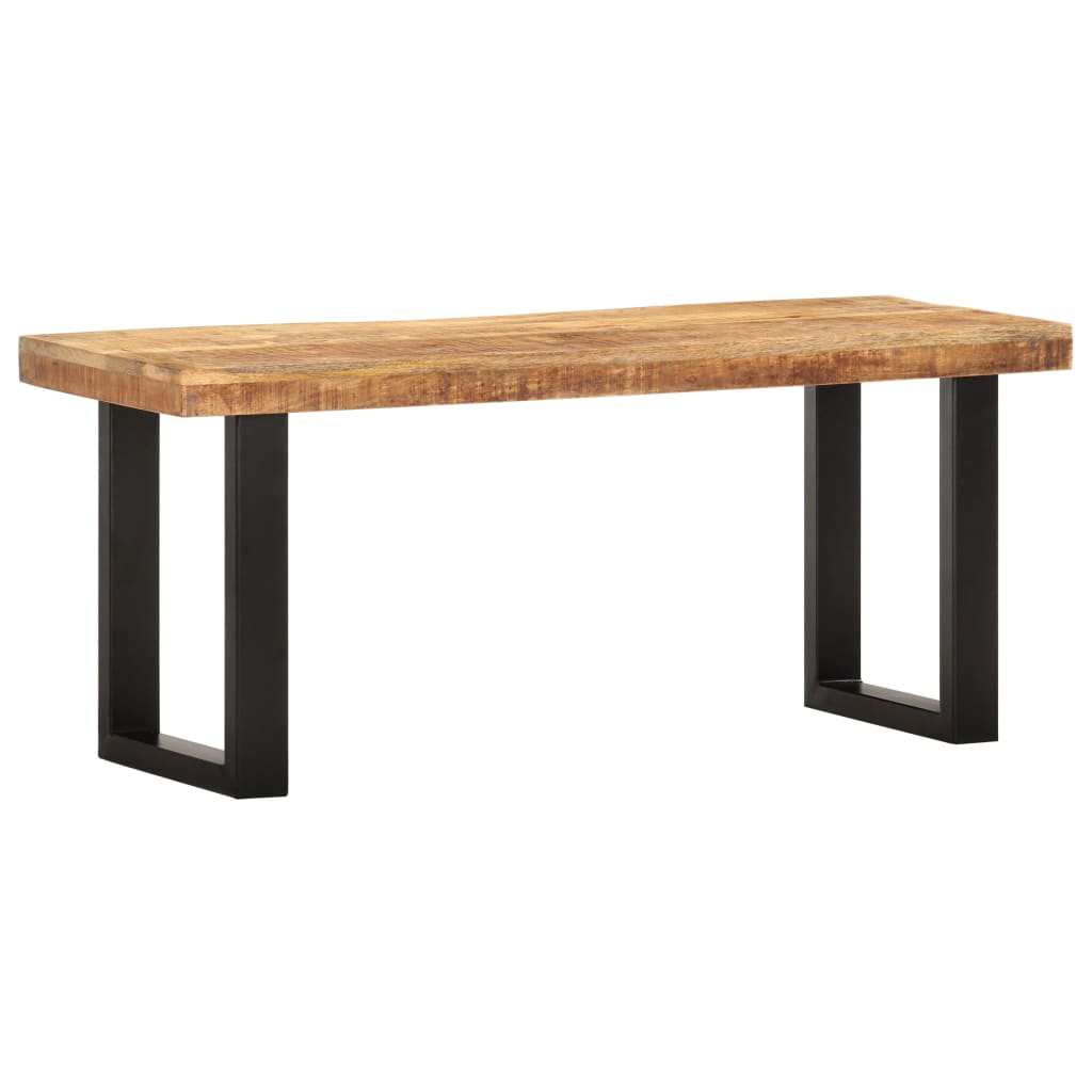 Panca 110 cm in Legno Massello di Mango e Acciaio | homemem39