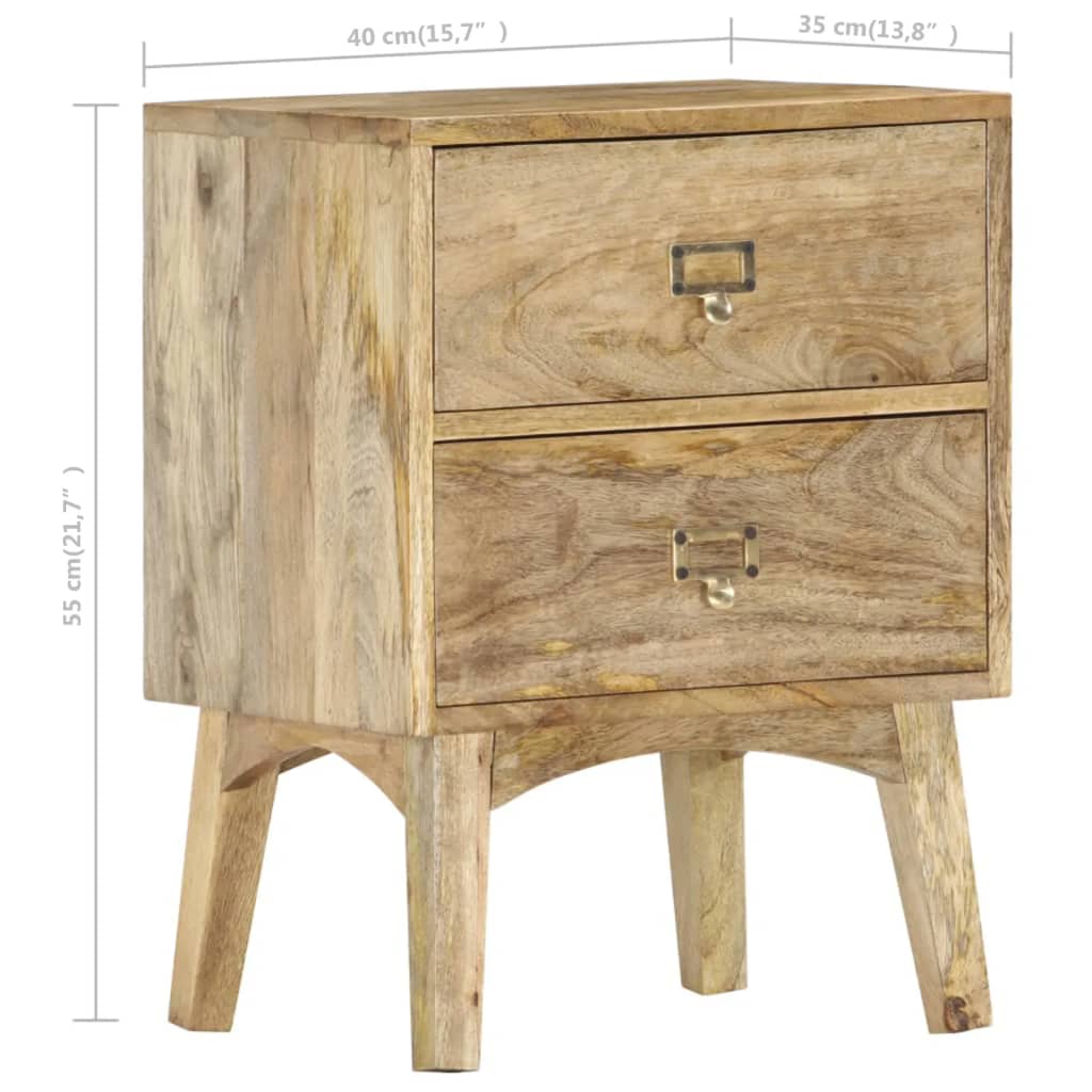 Comodino 40x35x55 cm in Legno Massello di Mango | homemem39