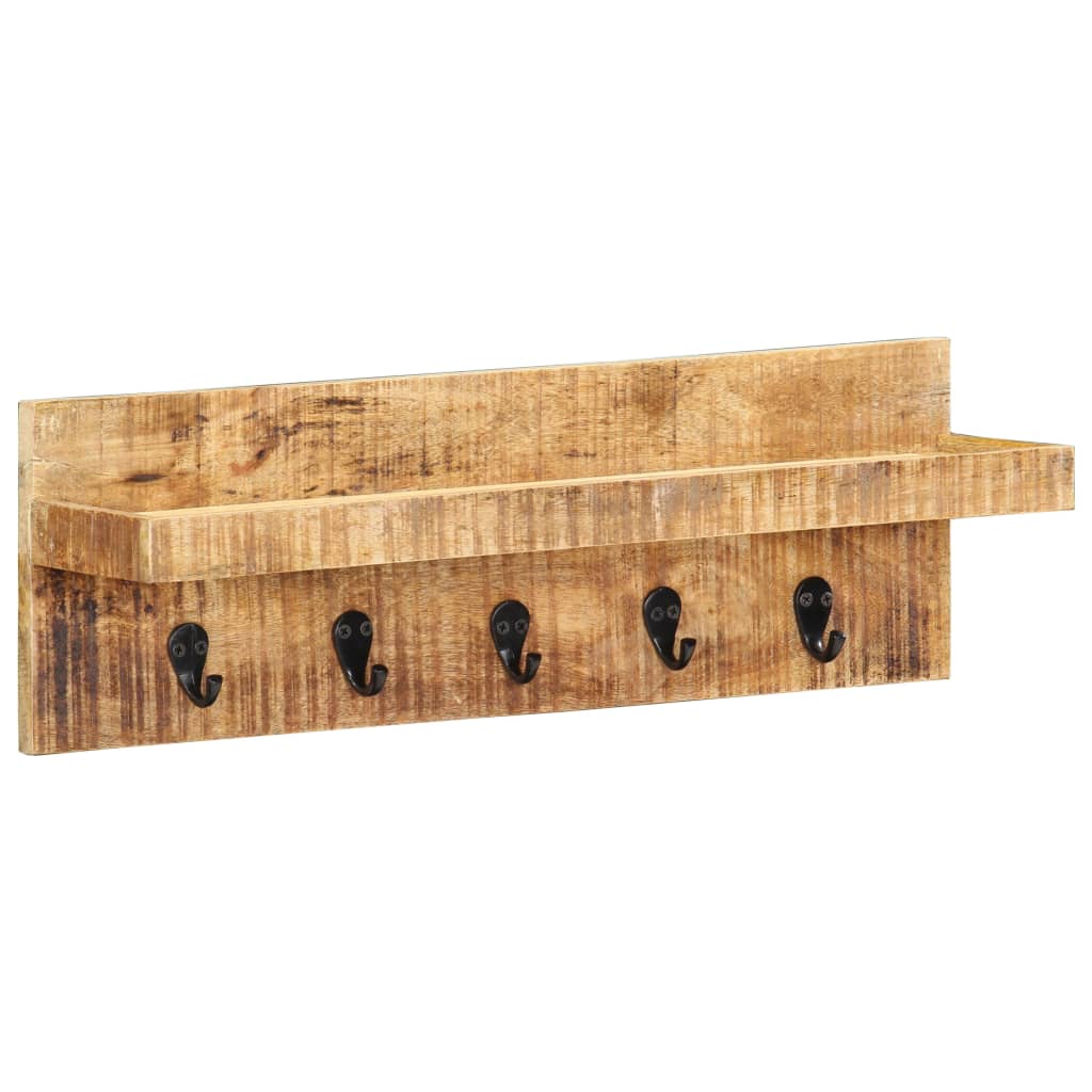 Appendiabiti a Muro 60x15x20 cm Legno Massello di Mango Grezzo - homemem39