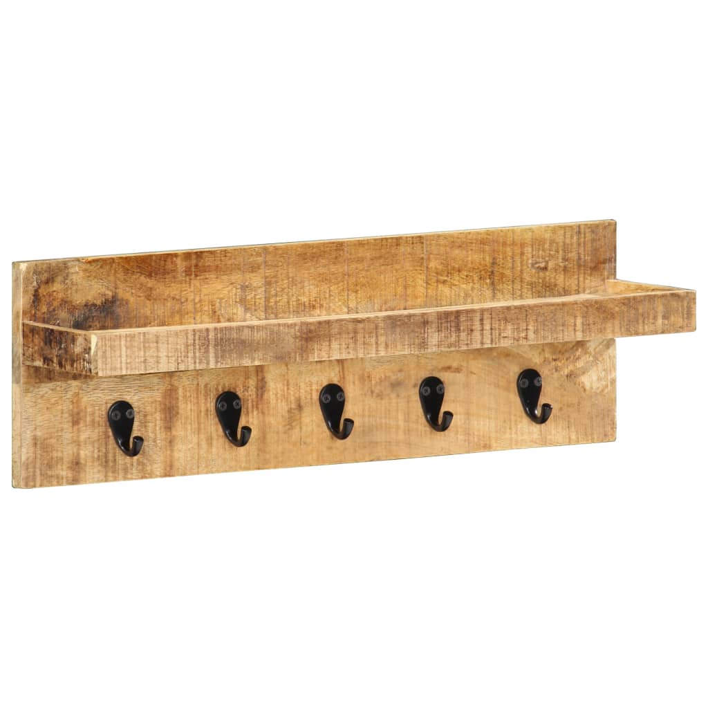 Appendiabiti a Muro 60x15x20 cm Legno Massello di Mango Grezzo - homemem39